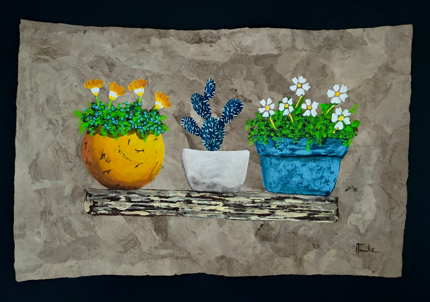 Blumen und Kaktus