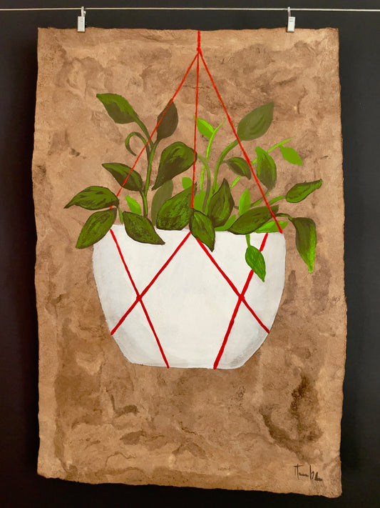 Blumen im Topf grün / weiss