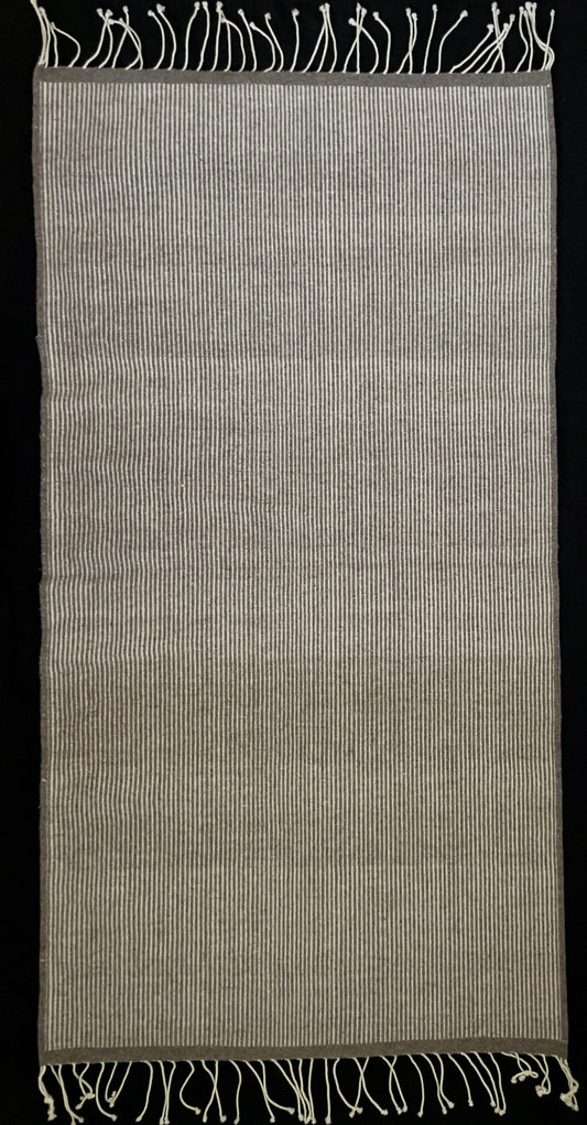Teppich Streifen grau / weiss